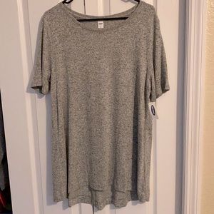 Old Navy Luxe soft spun tee top L tall gray